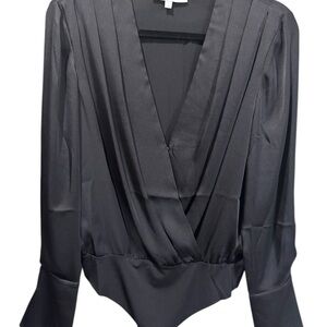 Favorite Daughter Black Silk Bodysuit